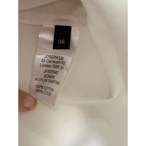 Joseph Edwin Poplin White Cotton Tunic Blouse Shirt Mandarin Collar Tunic 36 NWT - Picture 6 of 6